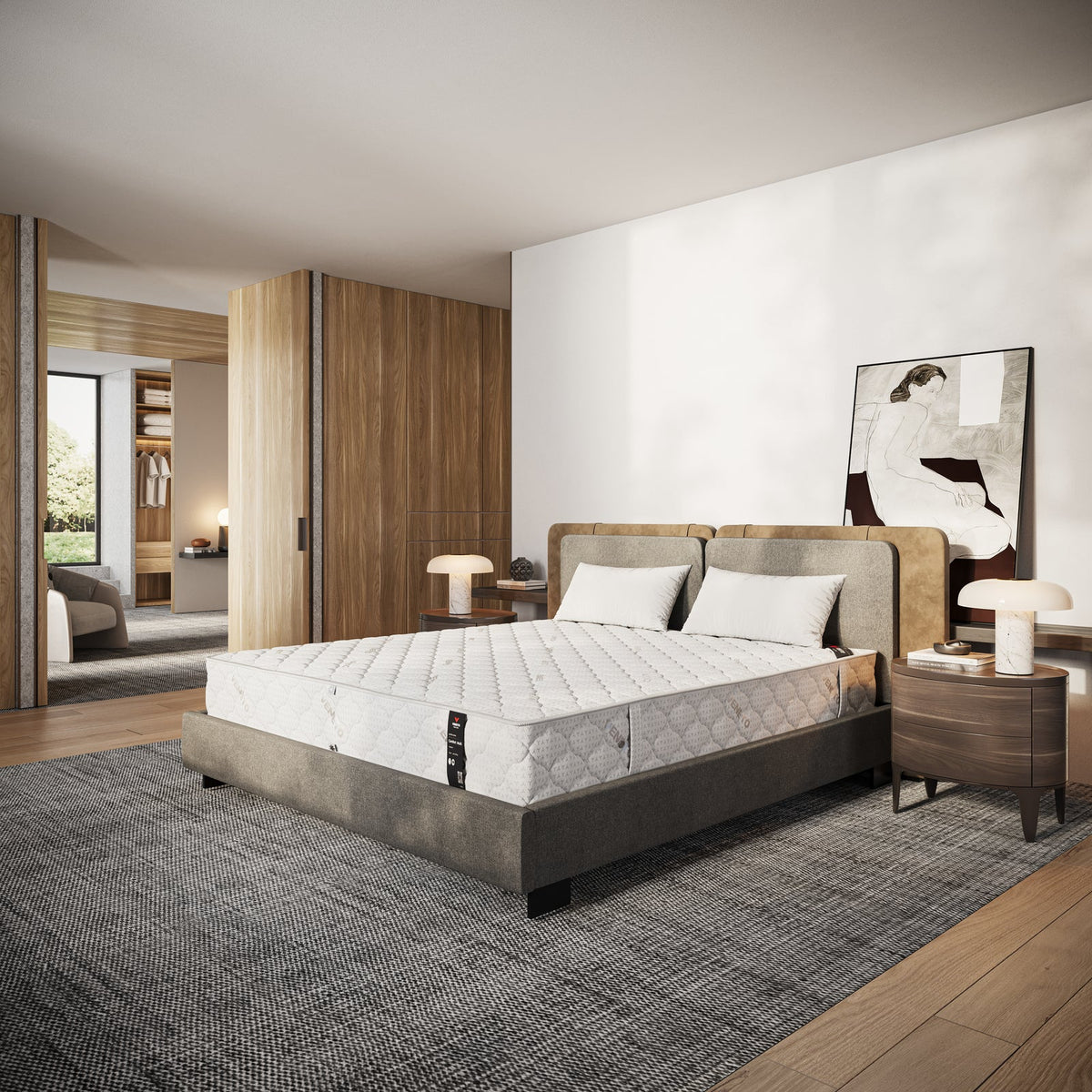 Veneto Comfort Multi mattress on a bed in a bedroom