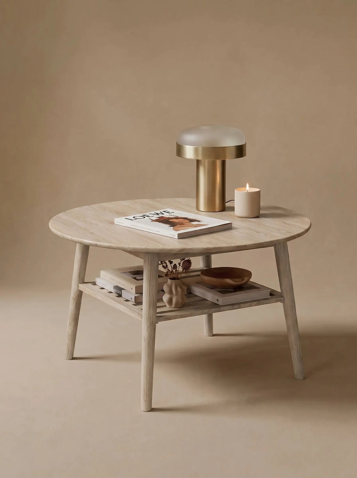 Erie Round Coffee Table with Shelf