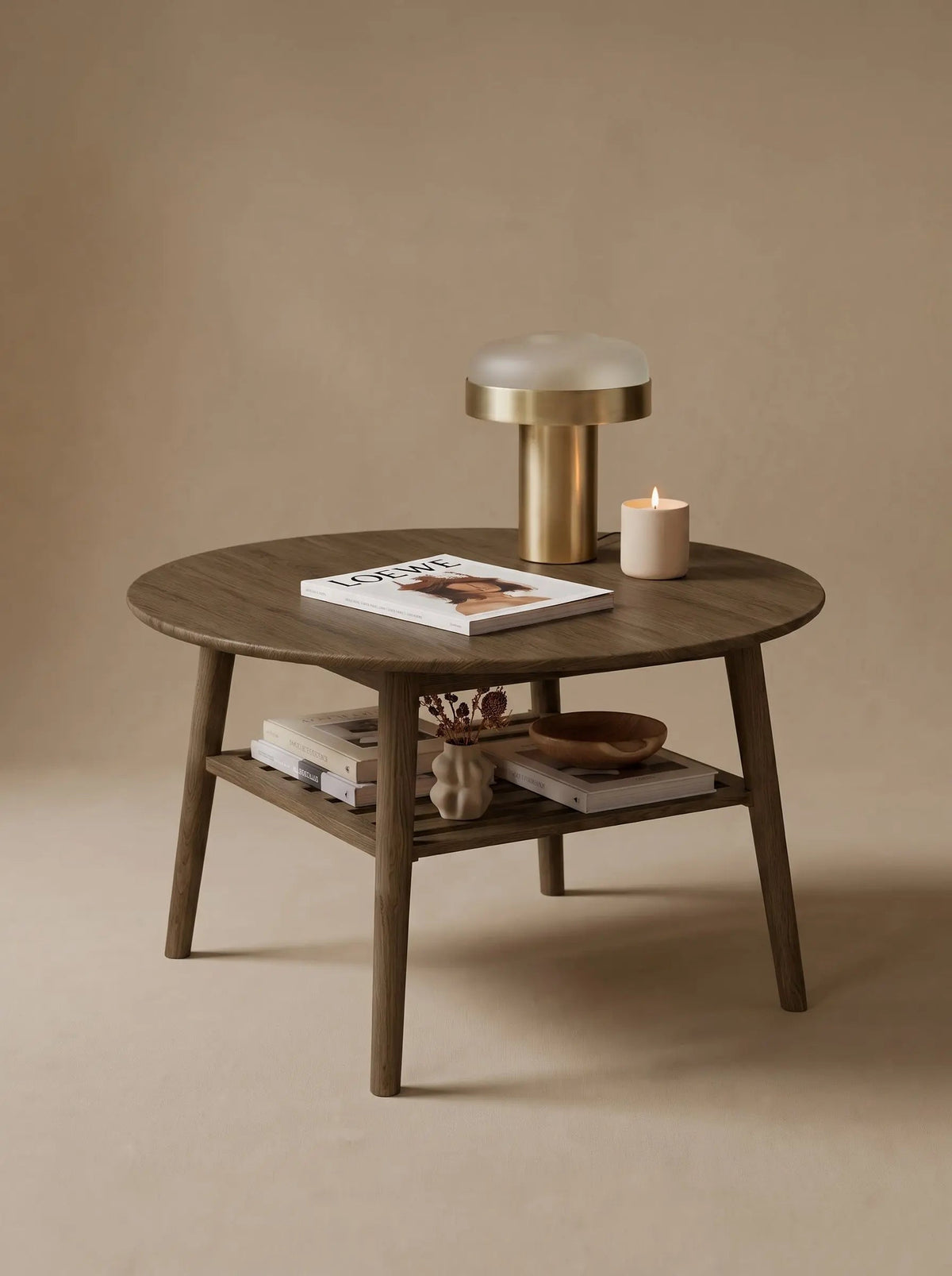 Erie Round Coffee Table with Shelf