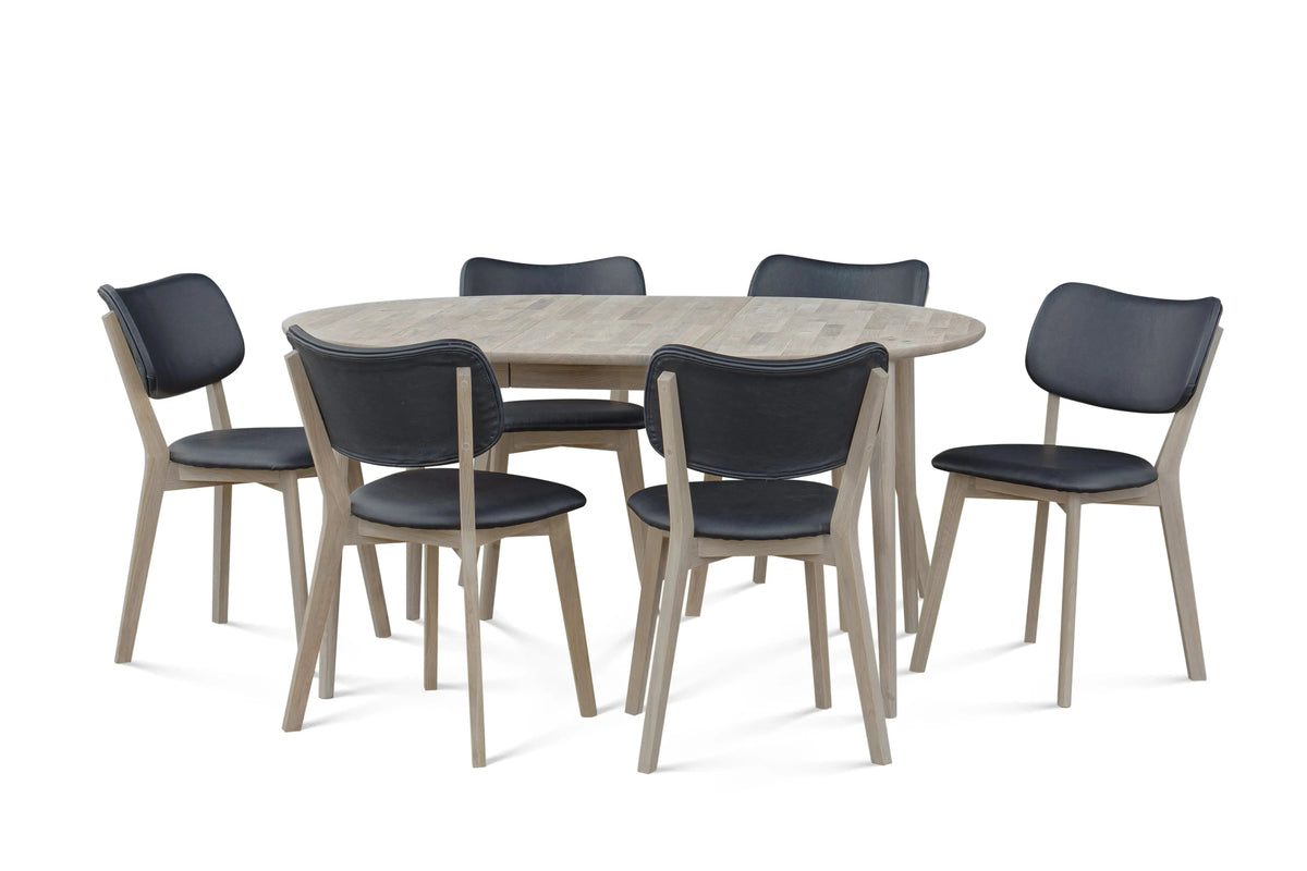 Veneto Italia Tables Erie round extendible dining table