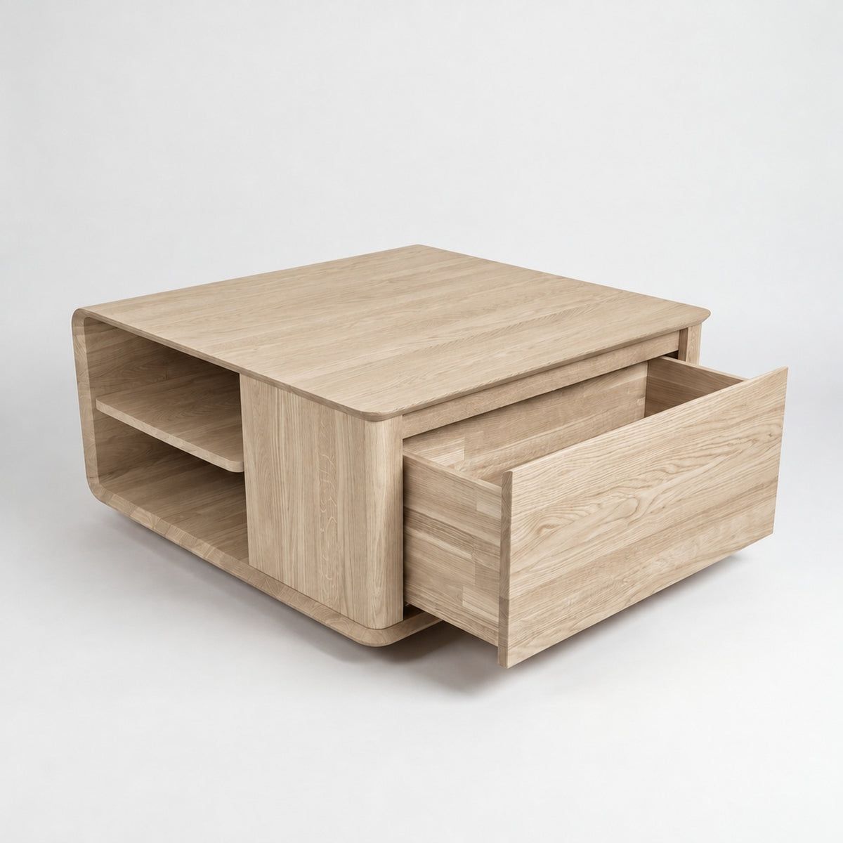 Cwellyn coffee unit, oak, white oil