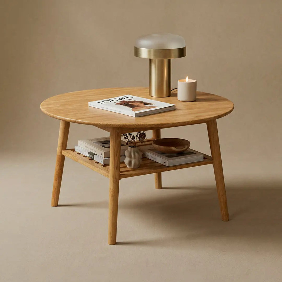 Erie Round Coffee Table with Shelf