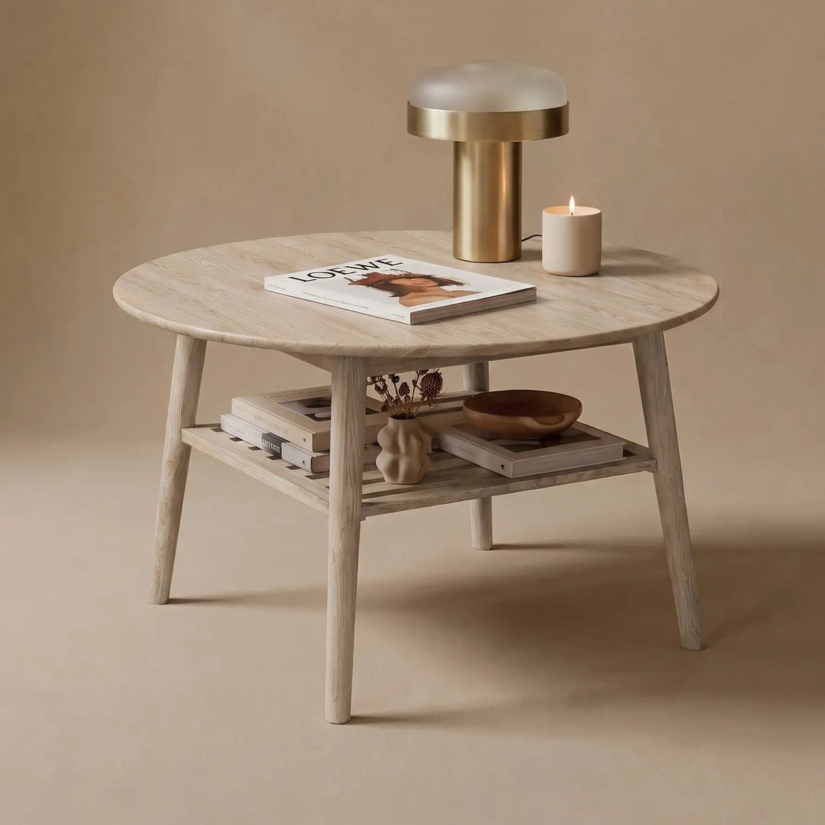 Erie Round Coffee Table with Shelf