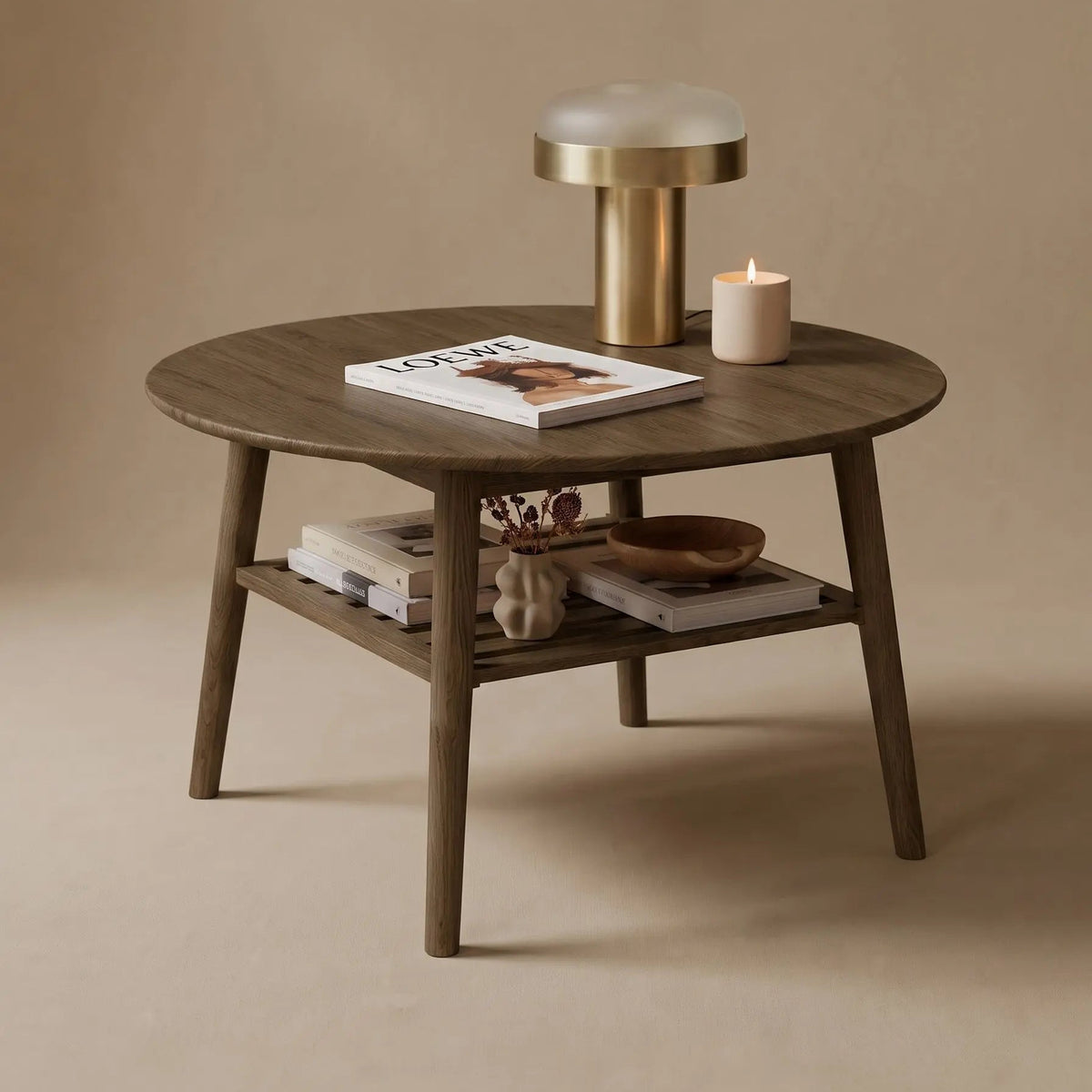 Erie Round Coffee Table with Shelf