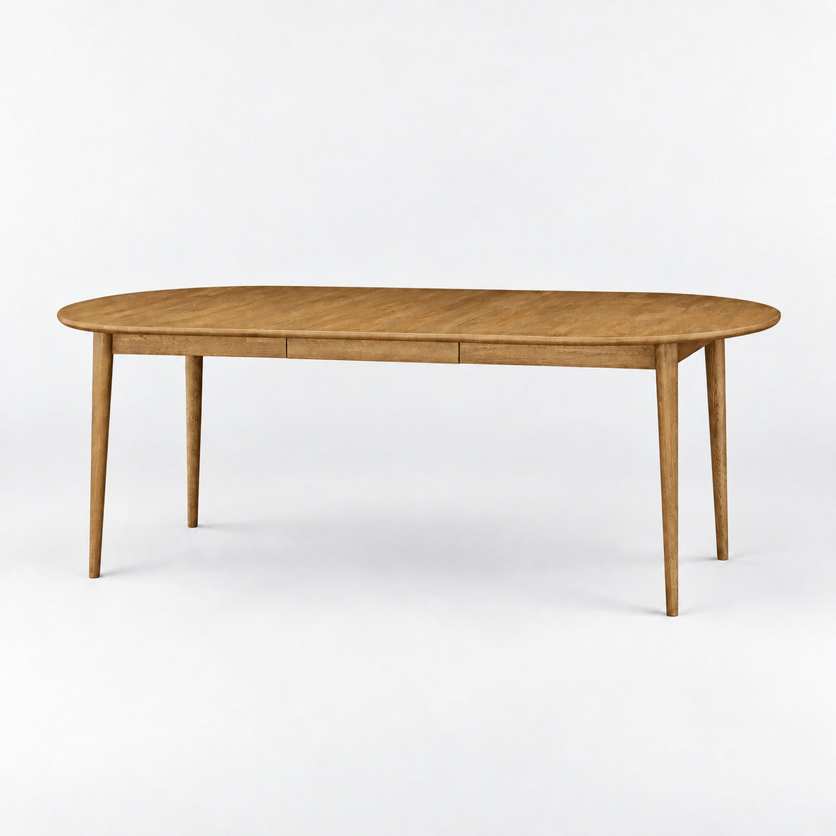 Erie extendable dining table, natural oil — with one extension leaf