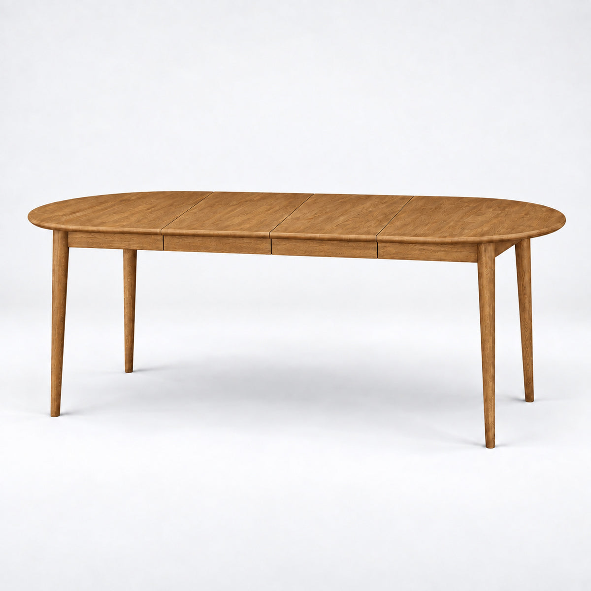 Erie extendable dining table, natural oil — with two extension leaves