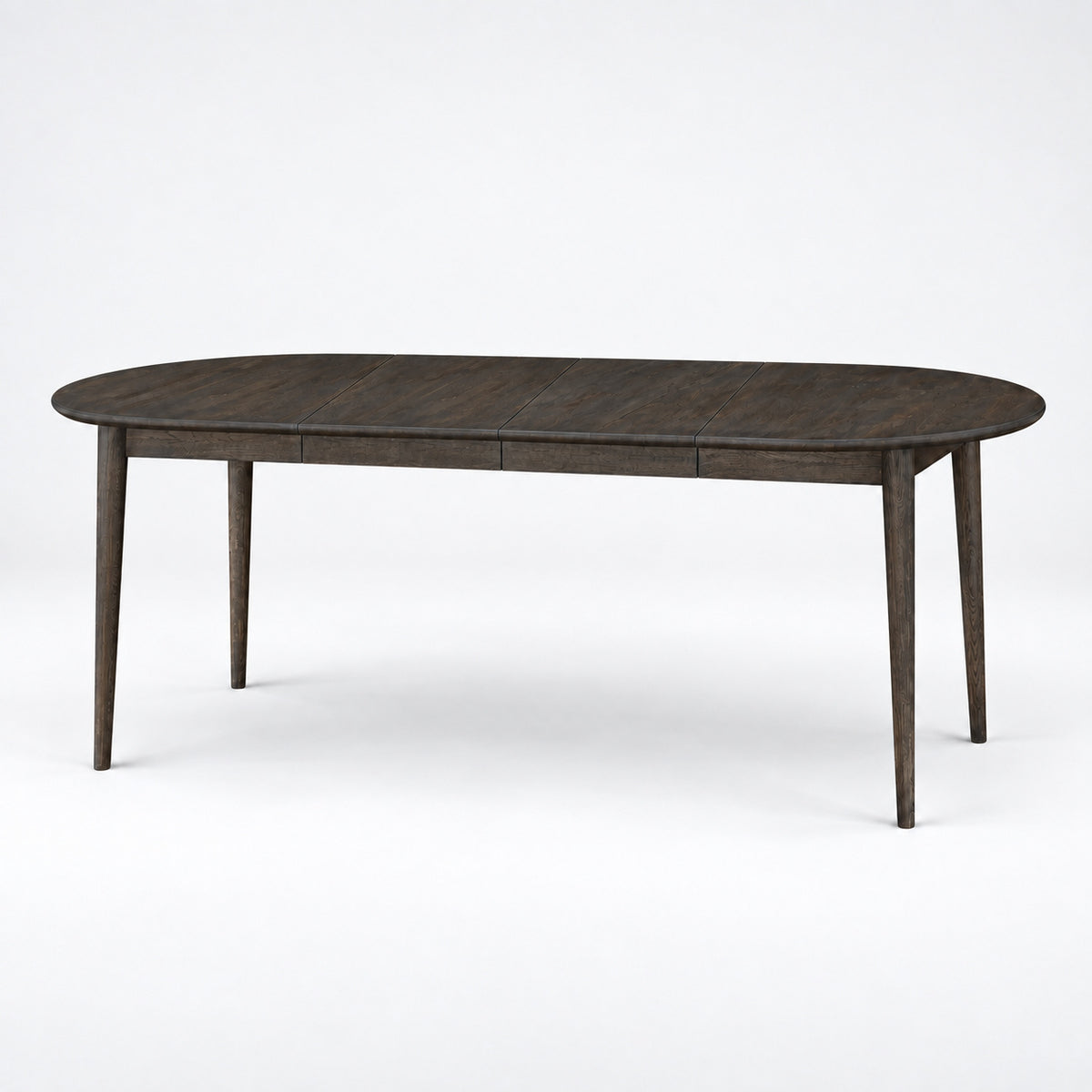 Erie extendable dining table, smoky oil — with two extension leaves