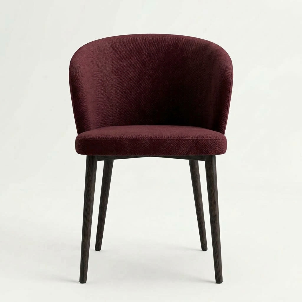 Indi Medium Bar Chair in burgundy fabric, front view